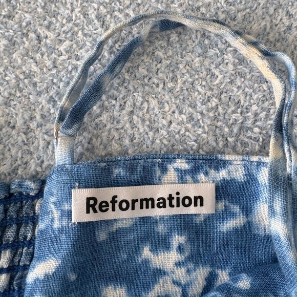 Reformation Tie-Dye Blue Mini Dress - Picture 4 of 6